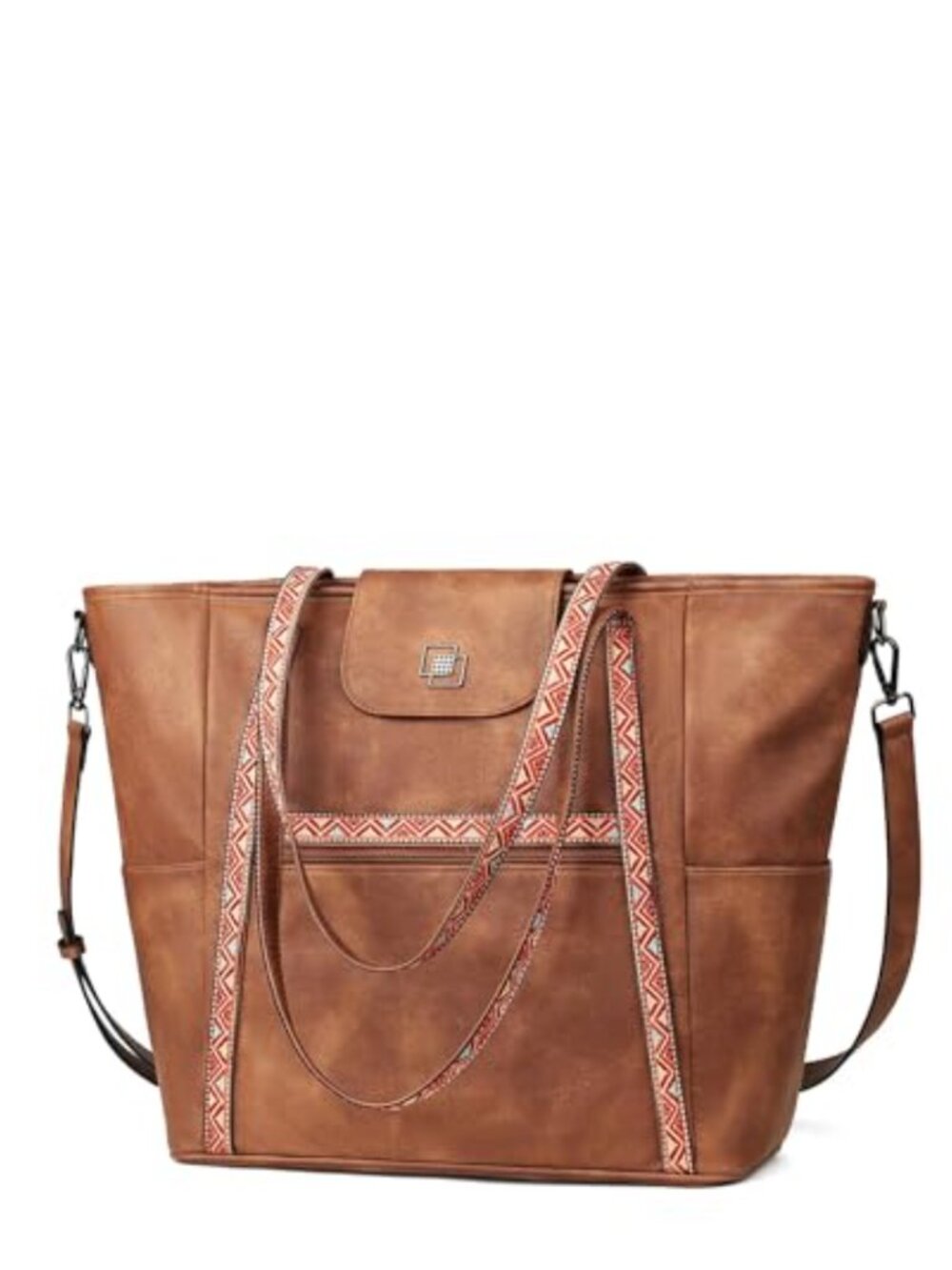 FADEON Large Convertible Laptop Tote Bag Leather Backpack Purse for Women